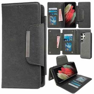 For Samsung Galaxy S21 Ultra 5G Multifunctional 7-Card Wallet Leather Phone Case(Grey)