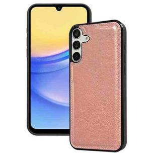 For Samsung Galaxy A15 4G/5G Cowhide Texture Back Cover Phone Case(Rose Gold)
