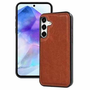For Samsung Galaxy A55 5G Cowhide Texture Back Cover Phone Case(Brown)