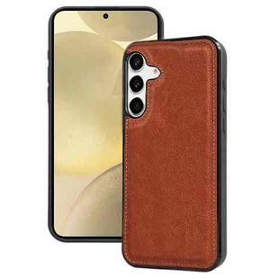 For Samsung Galaxy S24 5G Cowhide Texture Back Cover Phone Case(Brown)