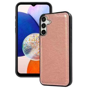 For Samsung Galaxy A14 4G/5G Cowhide Texture Back Cover Phone Case(Rose Gold)