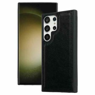 For Samsung Galaxy S23 Ultra 5G Cowhide Texture Back Cover Phone Case(Black)