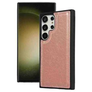 For Samsung Galaxy S23 Ultra 5G Cowhide Texture Back Cover Phone Case(Rose Gold)