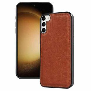 For Samsung Galaxy S23+ 5G Cowhide Texture Back Cover Phone Case(Brown)