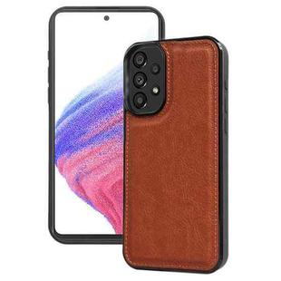 For Samsung Galaxy A53 5G Cowhide Texture Back Cover Phone Case(Brown)