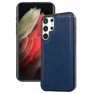 For Samsung Galaxy S21 Ultra 5G Cowhide Texture Back Cover Phone Case(Royal Blue)