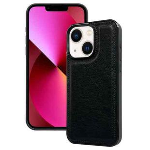 For iPhone 13 Cowhide Texture Back Cover Phone Case(Black)