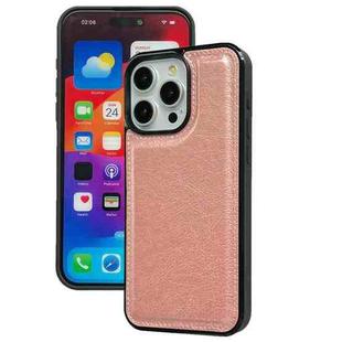 For iPhone 16 Pro Max Cowhide Texture Back Cover Phone Case(Rose Gold)