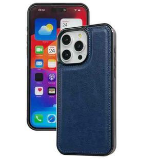 For iPhone 16 Pro Max Cowhide Texture Back Cover Phone Case(Royal Blue)