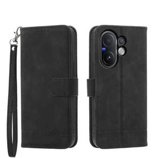 For vivo V60 5G Dierfeng Dream Line TPU Hybrid PU Leather Phone Case(Black)