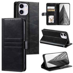 For iPhone 12 mini Simple 6-Card Wallet Leather Phone Case(Black)