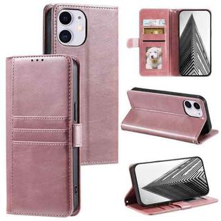 For iPhone 11 Simple 6-Card Wallet Leather Phone Case(Rose Gold)
