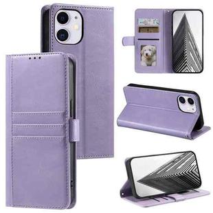 For iPhone 11 Simple 6-Card Wallet Leather Phone Case(Purple)