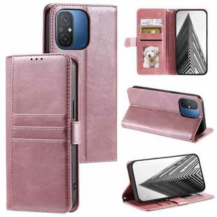 For Xiaomi Poco C55 Simple 6-Card Wallet Leather Phone Case(Rose Gold)