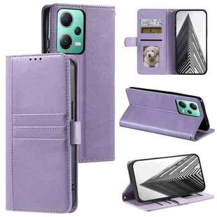 For Xiaomi Redmi Note 12 5G Simple 6-Card Wallet Leather Phone Case(Purple)