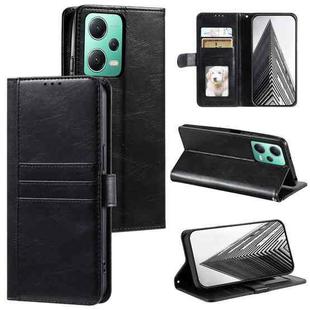 For Xiaomi Redmi Note 12 5G Simple 6-Card Wallet Leather Phone Case(Black)