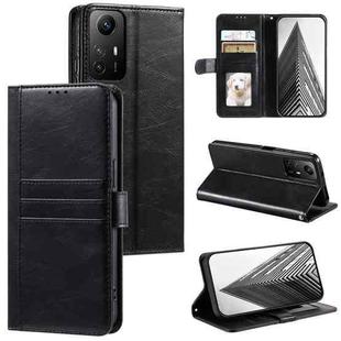 For Xiaomi Redmi Note 12S Simple 6-Card Wallet Leather Phone Case(Black)