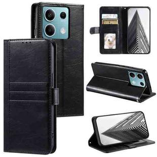 For Xiaomi Redmi Note 13 5G Simple 6-Card Wallet Leather Phone Case(Black)