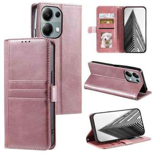 For Xiaomi Redmi Note 13 Pro 4G Simple 6-Card Wallet Leather Phone Case(Rose Gold)