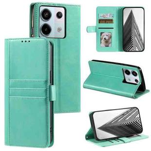 For Xiaomi Redmi Note 13 Pro 5G Simple 6-Card Wallet Leather Phone Case(Green)