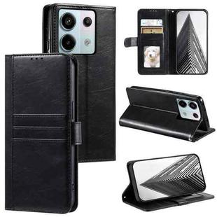 For Xiaomi Redmi Note 13 Pro 5G Simple 6-Card Wallet Leather Phone Case(Black)