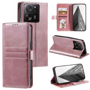 For Xiaomi 13T / 13T Pro Simple 6-Card Wallet Leather Phone Case(Rose Gold)