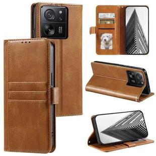 For Xiaomi 13T / 13T Pro Simple 6-Card Wallet Leather Phone Case(Brown)