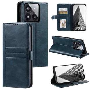 For Xiaomi 14 Pro Simple 6-Card Wallet Leather Phone Case(Navy Blue)