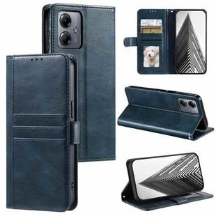 For Motorola Moto G14 Simple 6-Card Wallet Leather Phone Case(Navy Blue)