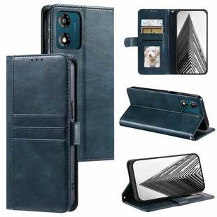 For Motorola Moto E14 Simple 6-Card Wallet Leather Phone Case(Navy Blue)