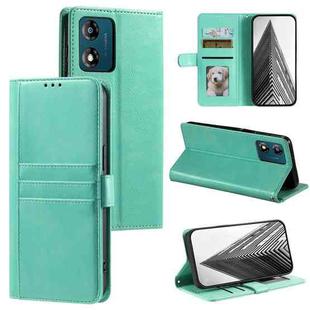 For Motorola Moto E14 Simple 6-Card Wallet Leather Phone Case(Green)