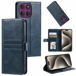 For Motorola Edge 60 Pro Simple 6-Card Wallet Leather Phone Case(Navy Blue)
