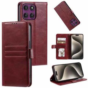 For Motorola Edge 60 Pro Simple 6-Card Wallet Leather Phone Case(Wine Red)