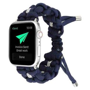 For Apple Watch SE 2023 44mm Screw Nut Braided Paracord Watch Band(Blue)