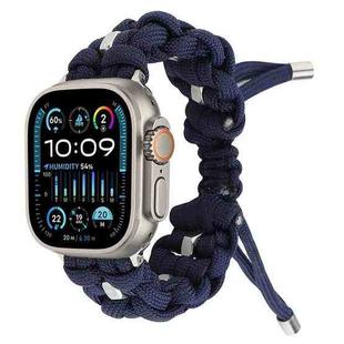 For Apple Watch Ultra 2 49mm Screw Nut Braided Paracord Watch Band(Blue)