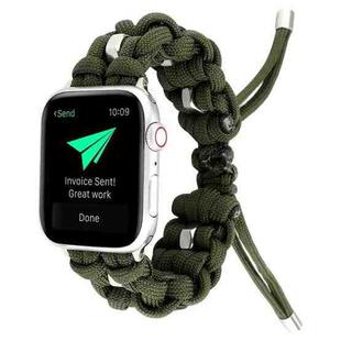 For Apple Watch Series 4 44mm Screw Nut Braided Paracord Watch Band(Green)