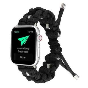 For Apple Watch Series 2 38mm Screw Nut Braided Paracord Watch Band(Black)