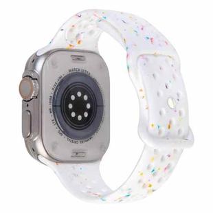 For Apple Watch SE 2023 40mm Jelly Color Dots Liquid Silicone Watch Band(White)
