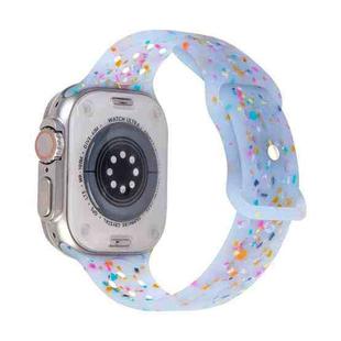 For Apple Watch Series 9 45mm Jelly Color Dots Liquid Silicone Watch Band(Sky Blue)
