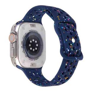 For Apple Watch Series 9 45mm Jelly Color Dots Liquid Silicone Watch Band(Midnight Blue)