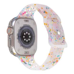 For Apple Watch Ultra 49mm Jelly Color Dots Liquid Silicone Watch Band(Transparent White)