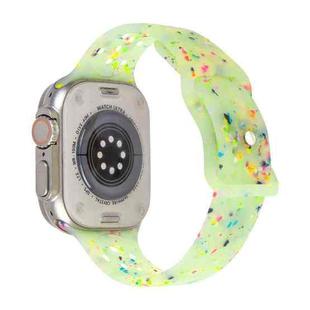 For Apple Watch Series 7 45mm Jelly Color Dots Liquid Silicone Watch Band(Green)