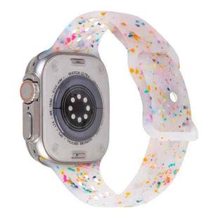 For Apple Watch Series 4 40mm Jelly Color Dots Liquid Silicone Watch Band(Transparent White)