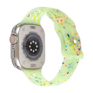 For Apple Watch Series 2 42mm Jelly Color Dots Liquid Silicone Watch Band(Green)