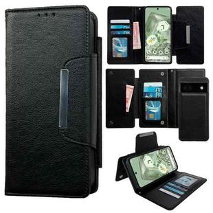 For Google Pixel 6 Multifunctional 7-Card Wallet Leather Phone Case(Black)