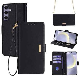 For Samsung Galaxy S24+ 5G Crossbody Chain Leather Phone Case(Black)