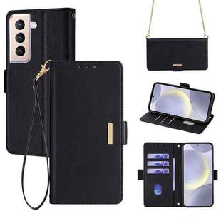 For Samsung Galaxy S21 5G Crossbody Chain Leather Phone Case(Black)