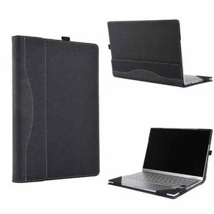 For Microsoft Surface Laptop 6 15 inch Cloth Texture Laptop Leather Case With Stand Function(Black)