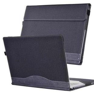 For Microsoft Surface Laptop 6 15 inch Cloth Texture Laptop Leather Protective Case(Space Ash)