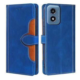 For Motorola Moto G Play 4G 2024 Skin Feel Magnetic Buckle Leather Phone Case(Blue)